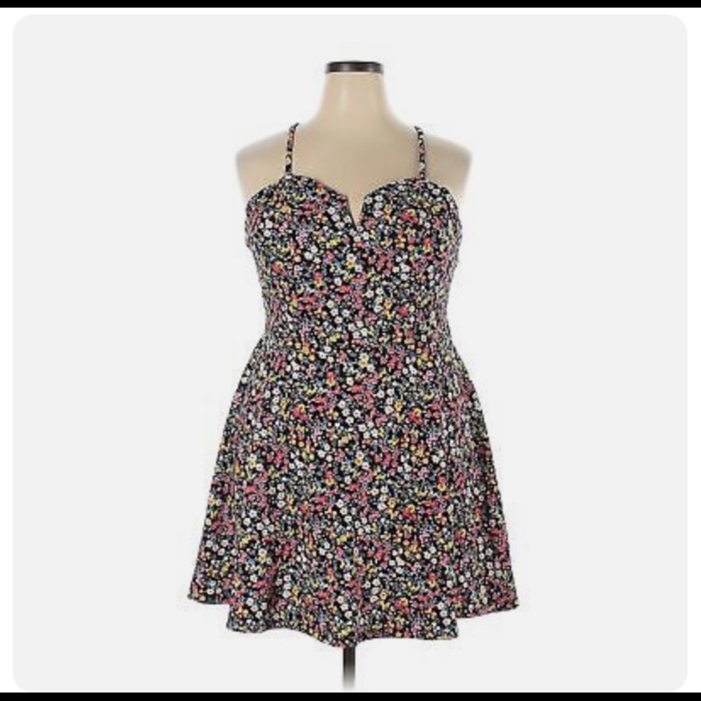 No Boundaries Summer Notch NK Skater Dress Brand NWT Multi Color Floral